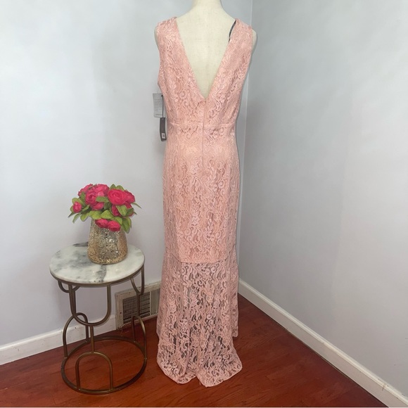 # Vince Camuto Apricot Floral Lace High-Low Cocktail Dress- New With Tag - Picture 11 of 17